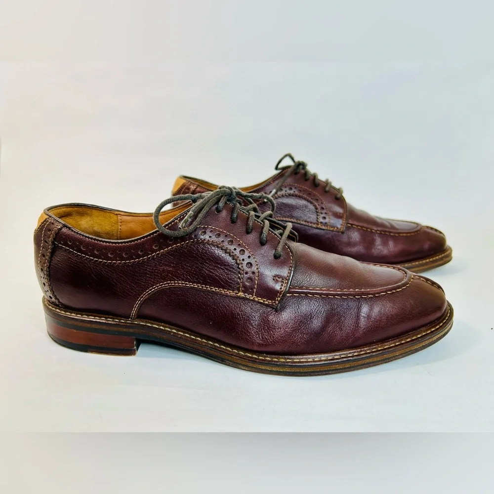 Johnston & Murphy Warner Split Toe Derby Shoes in Brown Sheepskin Leather 9.5D